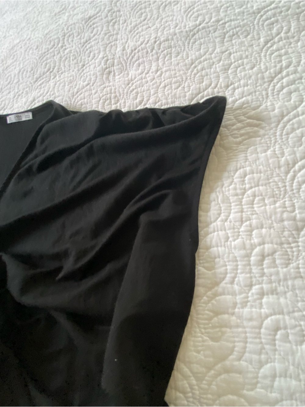 Zara Black V-Neck Front Tie Crop Top Minimalist Whimsygoth Party - Picture 7 of 10